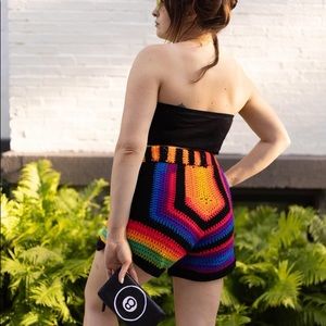 ✤ Dark Rainbow Crochet Shorties ✤